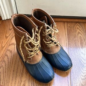 Khombu Leather Duck Boots Navy, Letty,  5M